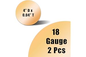 MTJSWXSY 2PCS Brass Round Plate,0.04" Thickness x 4" Diameter,18 Gauge Round Brass Metal Sheet for Crafts,DIY, Jewelry, Electrical, Repair, Industrial