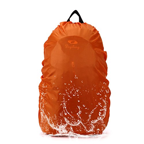 Camping Backpack Rain Cover, AYAMAYA 45-65L Waterproof Backpack Elastic Water Cover Rucksack Water-resist Dustproof Cover for Hiking Camping Traveling --Orange