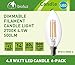 Bioluz LED 92 CRI E12 LED Candelabra Bulbs 60 Watt (5.5W) Warm White 2700K Clear LED Filamament Candle Bulb Dimmable UL Listed Title 20 6-Pack