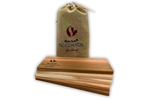 Deluxe Cedar Grilling Plank Bundle – Premium Vancouver Island Canadian Cedar | Includes Burlap Storage Bag, Cooking Instructi
