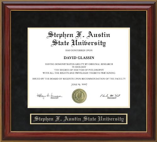 Stephen F. Austin State University (SFA) Diploma Frame - Mahogany