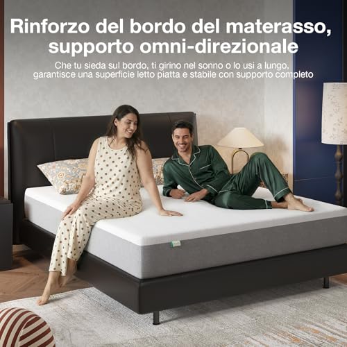 Novilla Single Mattress 90 x 200 cm, Height 20 cm – Memory Foam Gel & Bamboo Fibre, Breathable with 7 Zone Support, Washable Mattress Cover 60 °C, OEKO-TEX & CertiPUR-US Certified