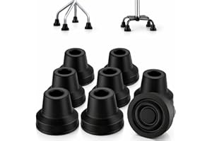 supregear 8pcs Quad Cane Tip, Non-Slip Rubber Cane Tip Extreme Grip Heavy Duty Replacement Rubber Foot for Walking and Standi