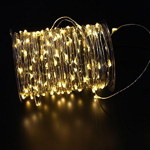 FIER LIFE LED Waterproof Starry STRING LIGHTS， Copper Wire Lights IDEAL for DIY Décor Rope Lights Seasonal Decorative for Christmas Holiday, Wedding, Party (100 Leds, 33 ft/10m, Warm White)
