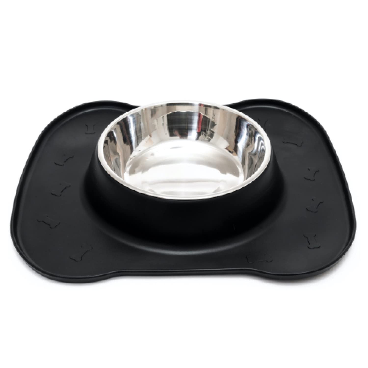 Happilax Non Slip Dog Bowl with Integrated Bowl Mat for Large Dogs with XL Stainless Steel Feeding Bowl 1600ML