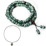 CAT EYE JEWELS 108 Porcelain Mala Beads Buddhist Tibetan Prayer Beads Necklace Bracelet Ocean Green Blue