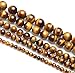 Natural Stone Beads 100pcs 10mm Tiger Eye Round Genuine Real Stone Beading Loose Gemstone Hole Size 1mm DIY Smooth Beads for Bracelet Necklace Earrings Jewelry Making (Tiger Eye, 10mm)