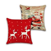 Ferdira Christmas Pillow Covers，Merry Christmas Decorative Throw Pillow Case Cushion Cover 18 x 18 inch (No Pillow Insert)
