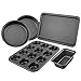 Deik Bakeware Set, Nonstick Cookie Sheet, Baking Pan Set 5 Pieces, Dishwasher and Oven Safe up to 500℉, High Carbon Steel Loaf Pan with Non-Stick Easy Food Release Coating