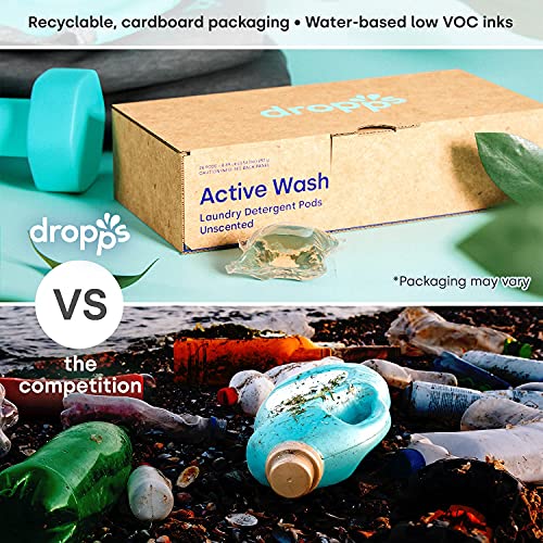 Dropps Active Wash Laundry Detergent Pods Unscented 24 Count Deep