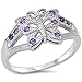 Amethyst Butterfly .925 Sterling Silver Ring Sizes 5-10
