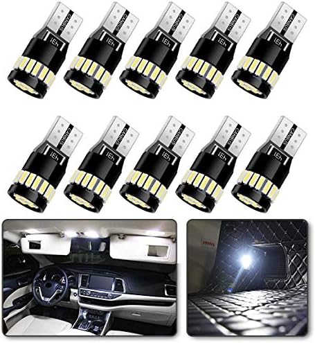 Anpro T10 Led ホワイト 爆光 10個 レンズ付き ルームランプ 1年保証 Ledチップ12v車用 キャンセラー内蔵 ポジションランプ ナンバー灯 在庫一掃売り切りセール 4014