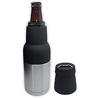 BEKUL Bottle and Can Thermos | Vacuum Insulated Double Walled Stainless Steel Coozie | 3-in-1 Beer/Soda Bottle and Can…