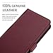 ZOVER iPhone 6S Case iPhone 6 case Genuine Leather Case RFID Blocking Flip Folio Book Case Wallet Cover with Kickstand Feature Card Slots & ID Holder and Magnetic Clasps Wine Red