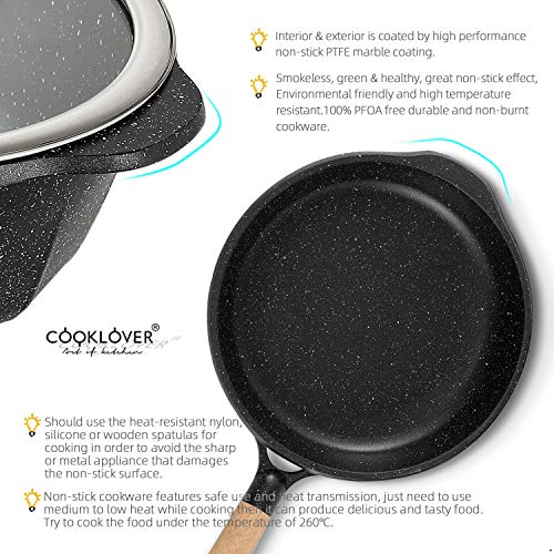 COOKLOVER Nonstick Saute Pan 100 PFOA Free Cookware Induction Skillet