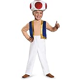 Disguise Toddler Super Mario Bros Toad Costume | Kids Mushroom Kingdom Costume | Video Game Character Cosplay Outfit 2T