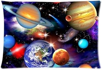 Universe Solar System Planets Earth Galaxy Nebula Print Pillow Case Pillow Inner Included Soft Bedding 20x30one Side New Fashion