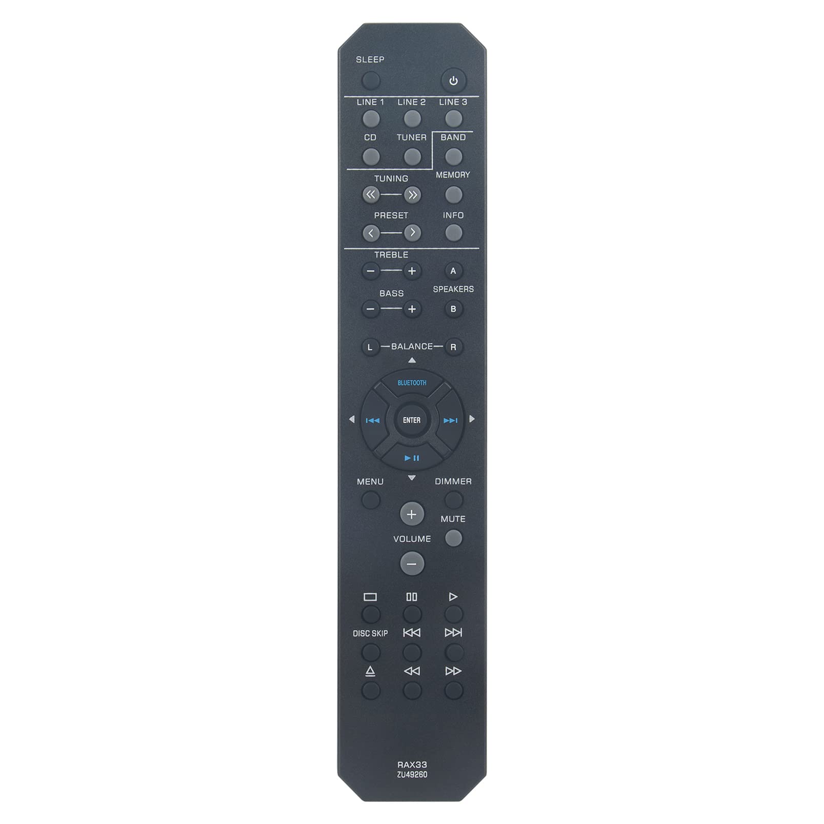ALLIMITY RAX33 ZU49260 Replace Remote Control fit for Yamaha Receiver R-S202D RS202D