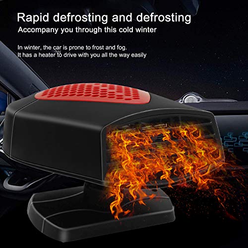 Upgrade Bamoer Portable Car Heater 12v Car Fan Defroster Automobile Heater Warmer and Defroster for Snow Removal Winter Auto Electronic Windscreen Heater Fan Defroster Demister (12V Red)