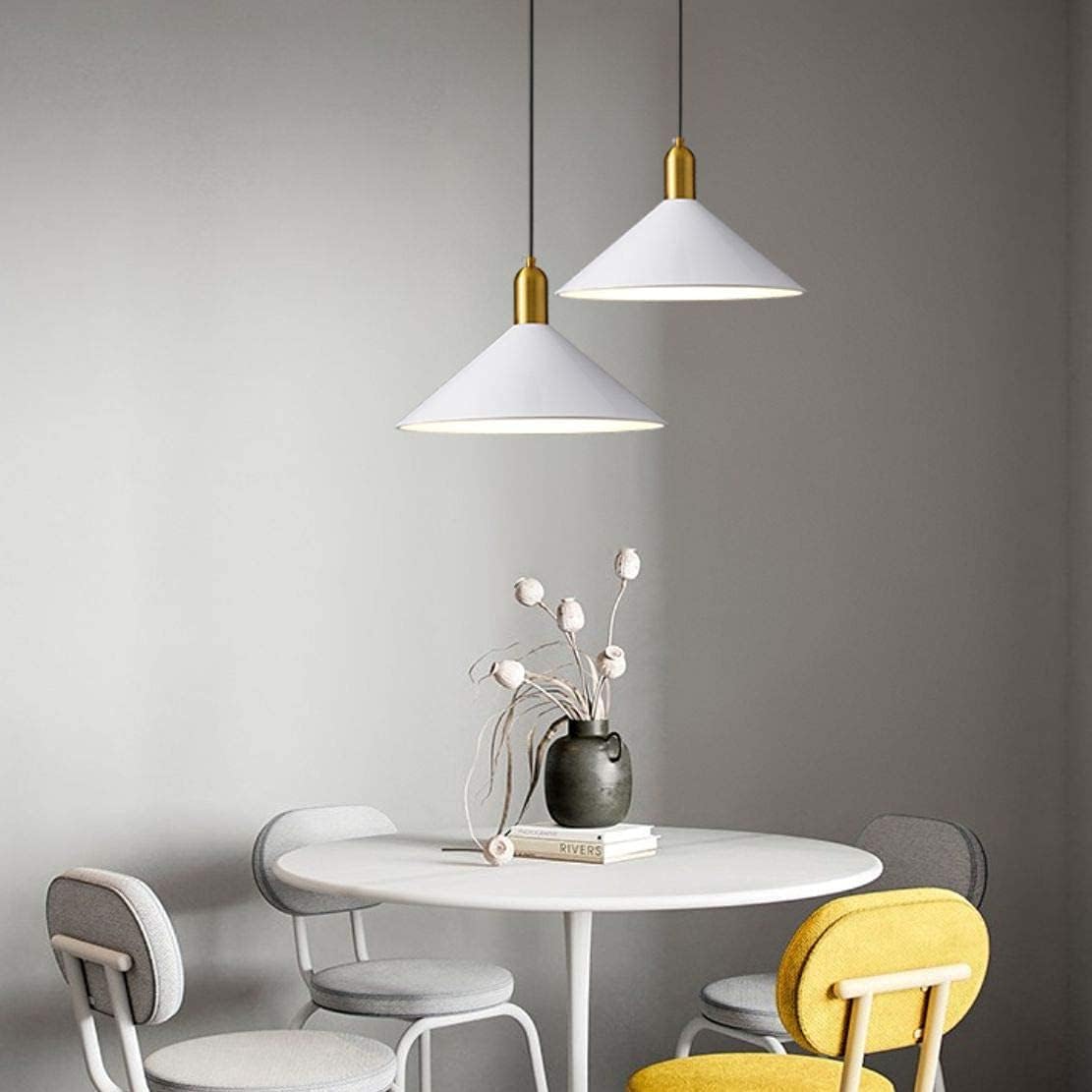 Modo Lighting Farmhouse Pendant Light White Barn Pendant Lamp Adjustable Retro Industrial Iron Ceiling Hanging Light Fixture for Kitchen Island Restaurant Lighting E26 (White) - - 