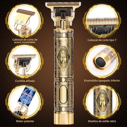 Maquina Para Cortar Cabello, Salandens Cortapelos De Precisión Recargable, Rasuradoras Para Hombre Con 4 Peines Guíacarga Usb (ESTILO 1)