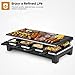 Electric Grill Techwood Raclette Grill with Double-sided Nonstick Grill Plate,8-Person Multifunctional Raclette Grill, 1500W Temperature Adjustment Function, Black