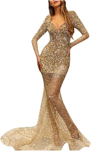 Amazon gold formal dresses Clearance