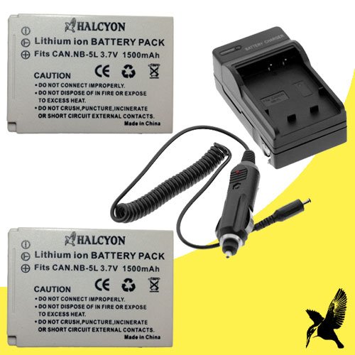 Two Halcyon 1500 mAH Lithium Ion Replacement Battery and Charger