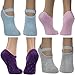 DG Hill 4 Pairs Mary Jane Slipper Socks Women Non Skid Anti Slip Fuzzy Aloe