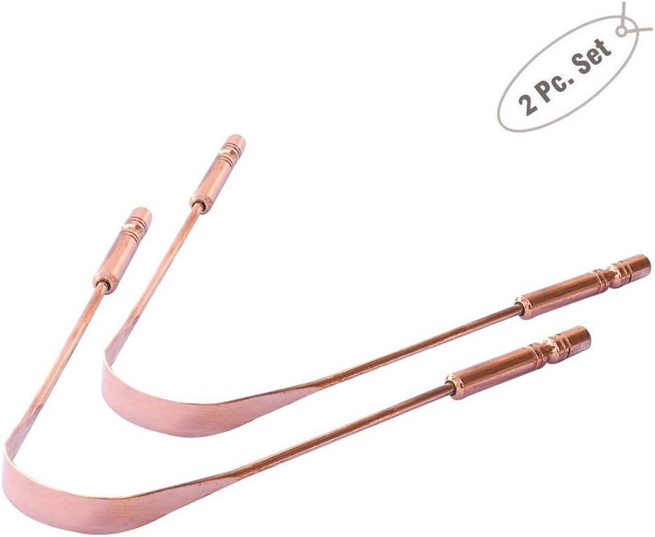SpiritualHealthlife Copper Tongue Cleaner With Copper Grip Set of 2