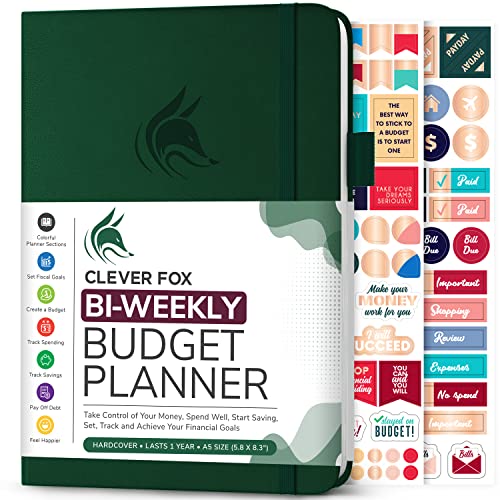 Clever Fox Bi-Weekly Budget Planner – Undated Financial Organizer with Expense & Bill Tracker – Finance Book for Household Money Budgeting – 5.8″ x 8.3″ Hardcover (Dark Green) — image 1
