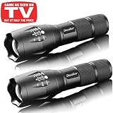 Tc1200 Tactical 2000 Lumens 5 Light Modes Zoomable Led Flashlight Torch with Magnetic Base,2-Pack