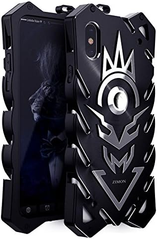 ZIMON iphone X case Mechanical arm Magnesium alloy material Equipped with a soft TPU lining material lightweight and durable suing CNC technology to create for iphone X (BLACK+SILVER)