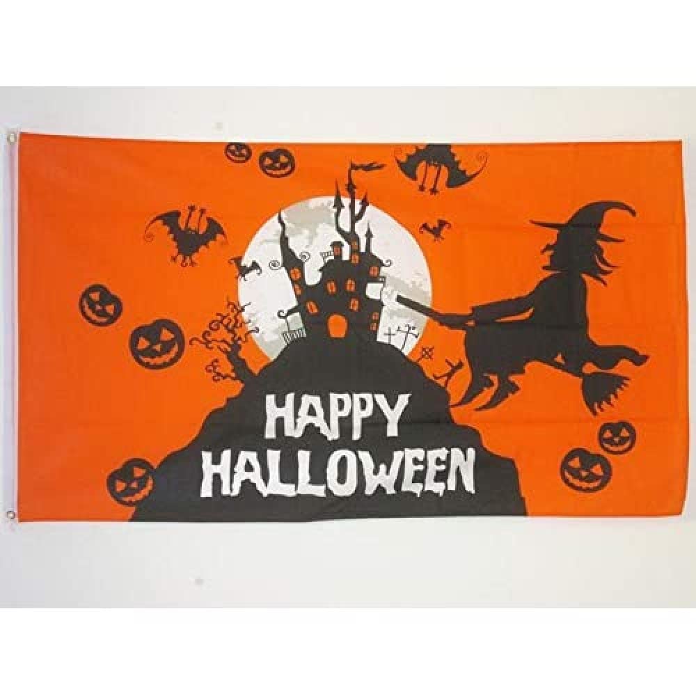 AZ FLAG - Halloween Orange Flag - 3x5 Ft - 100D Polyester Happy Halloween Banner with Two Metal Grommets - Fade Resistant - Vivid Colors - 3' x 5' Feet - 150x90 Cm