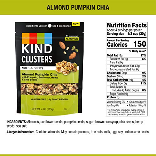 KIND Snack Nut and Seed Clusters, Almond Cashew Sunflower, Gluten Free