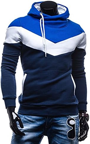 Rouquyanq Men Sweatshirts & Hoodies Male Tracksuit Hooded Jackets Fashion Casual Jackets Clothing For Men size M-3XL Navy Blue L