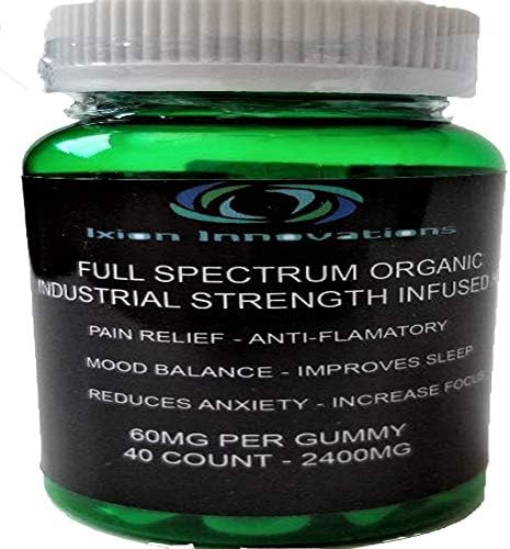 2400mg - 60mg Per Gummy – 40 Count – Full Spectrum Infused Industrial Strength Hemp Gummies – Pain Aches – Relaxing – Stress and Anxiety – Supreme Blend – Gluten Free – Organic Vegan Grown in The USA