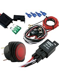 MicTuning MIC-B1001 Wiring Harness (for LED Light Bar Off Road Power 40A Relay Fuse On-Off Switch (2 Lead 12Feet))