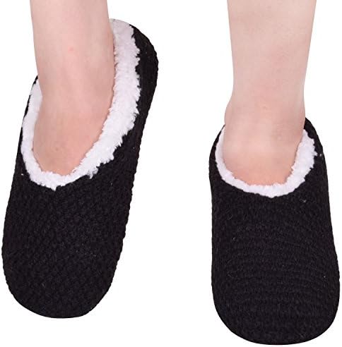 Amorismo Womens' Knit Slippers Shoes Non Slip Winter Warm