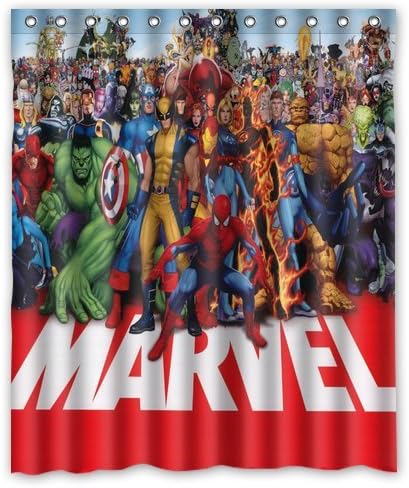 ARTSWOW Custom Waterproof Polyester Fabric Marvel Hero Avenger Captain America Shower Curtain Standard Size 60x72