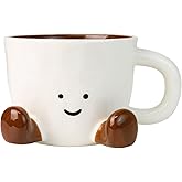 MSJGA Cute Coffee Mug for Women, Ceramic Funny Coffee Cup - 12 oz Novelty Unique Teacup with Handle - Artistic Coffee Mug for Family, Friends, Coworkers