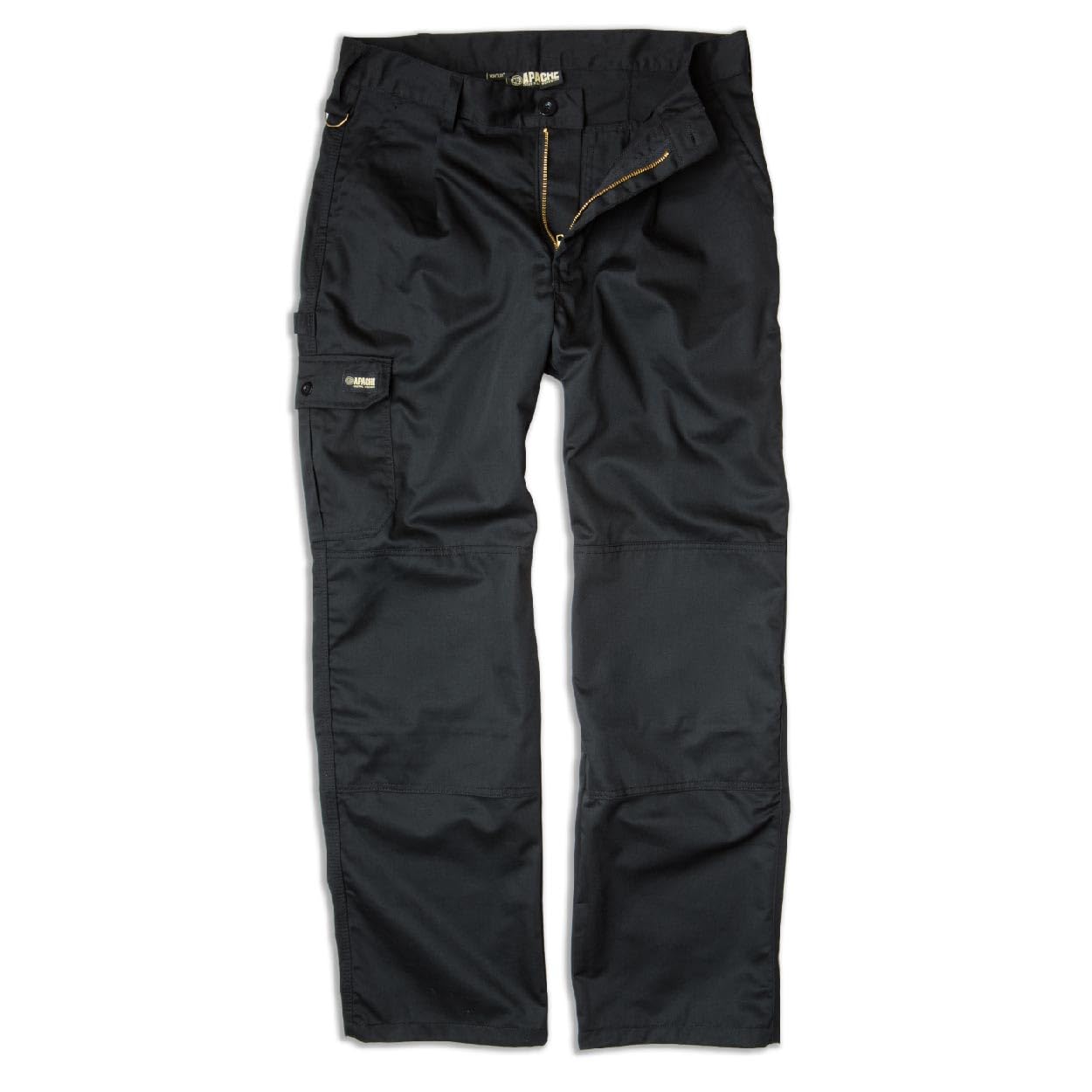 Apache Workwear Cargo Industry Trouser | Black | Size 30 Waist x 33 Leg | Multi Feature Pockets | Hammer Loop | Knee Pad Pocket