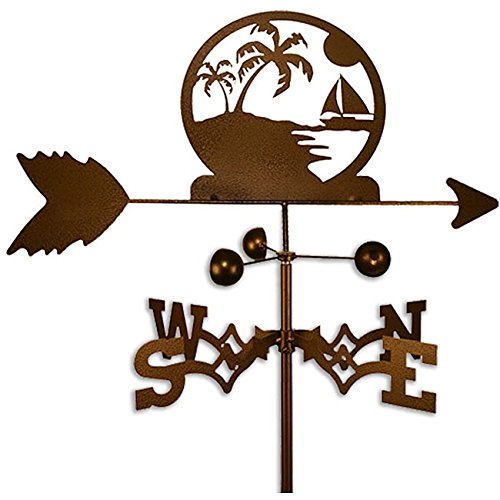 Hand Made PALM TREES TREE BEACH FLAT POST Mount Weathervane ~NEW~