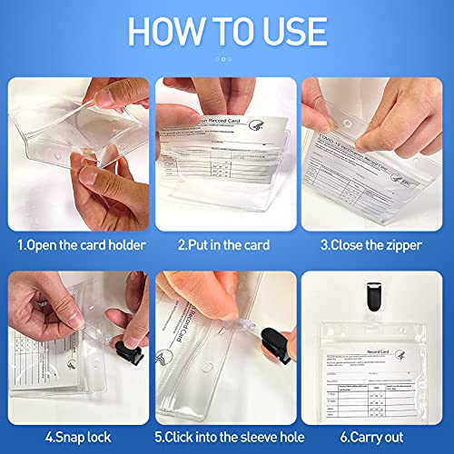 Houselog CDC Vaccination Card Protector 4.25 X 3.5 Inches,Vaccine Cards Cover Immunization Record Card Holder Clear Vinyl Plastic Sleeve with Waterproof Clip (3PCS)