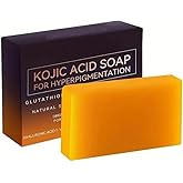 Kojic Acid Soap For Hyperpigmentation Dark Spot Remover Bar Soap with Vitamin C, Retinol, Collagen, Turmeric - Original Japanese Complex Hyaluronic Acid, E, Shea Butter, Olive Oil.