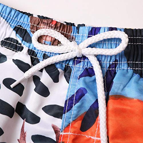 Simayixx Men Shorts Plus Size, Men's Beach Swimming Trunks Boxer Brief Swimsuit Swim Underwear Basic Pants Boardshorts 4XL Blue - Thumbnail 2