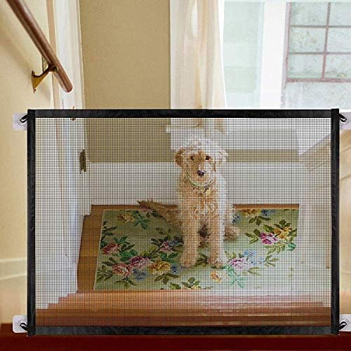 Jennifer Scott Dogs Stairs Saftey Gate Fence Protective Grille 180 x 72 cm Magic Gate for Dogs Hundr Baby Pet Mesh Magic Gate Fence Stairs Portable Guarded Guard Off Kitchen/Upstairs/Door