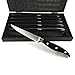 Steak House Knife Set, 6 Stainless Steel Serrated Steak Knives by A Cut Above Cutlery - Hand-Carved Wood Handles, Wooden Gift Box