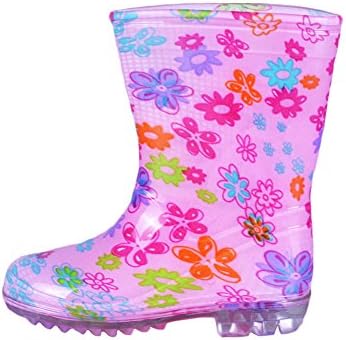 VICVIK Little Kid Flower Pink Rain Boot