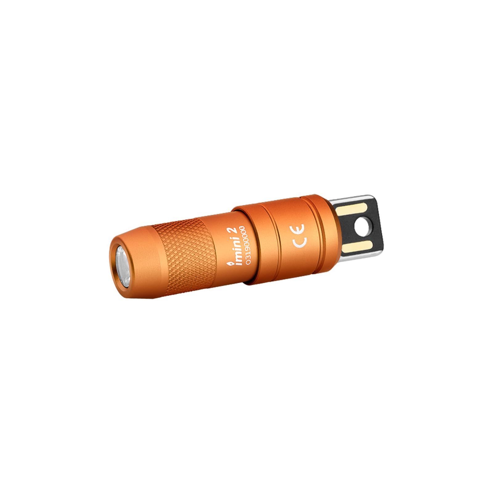 OLIGHT IMINI 2 Keychain Light 50 Lumens EDC Rechargeable Mini Torch, Magnetic Base Lamp with Integrated USB Plug, High Performance Compact LED Flashlight for Daily Carry (Orange)